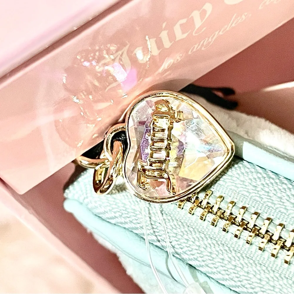 Juicy Couture Blue Quilted Wallet with Bow Detail - Picture 2 of 3